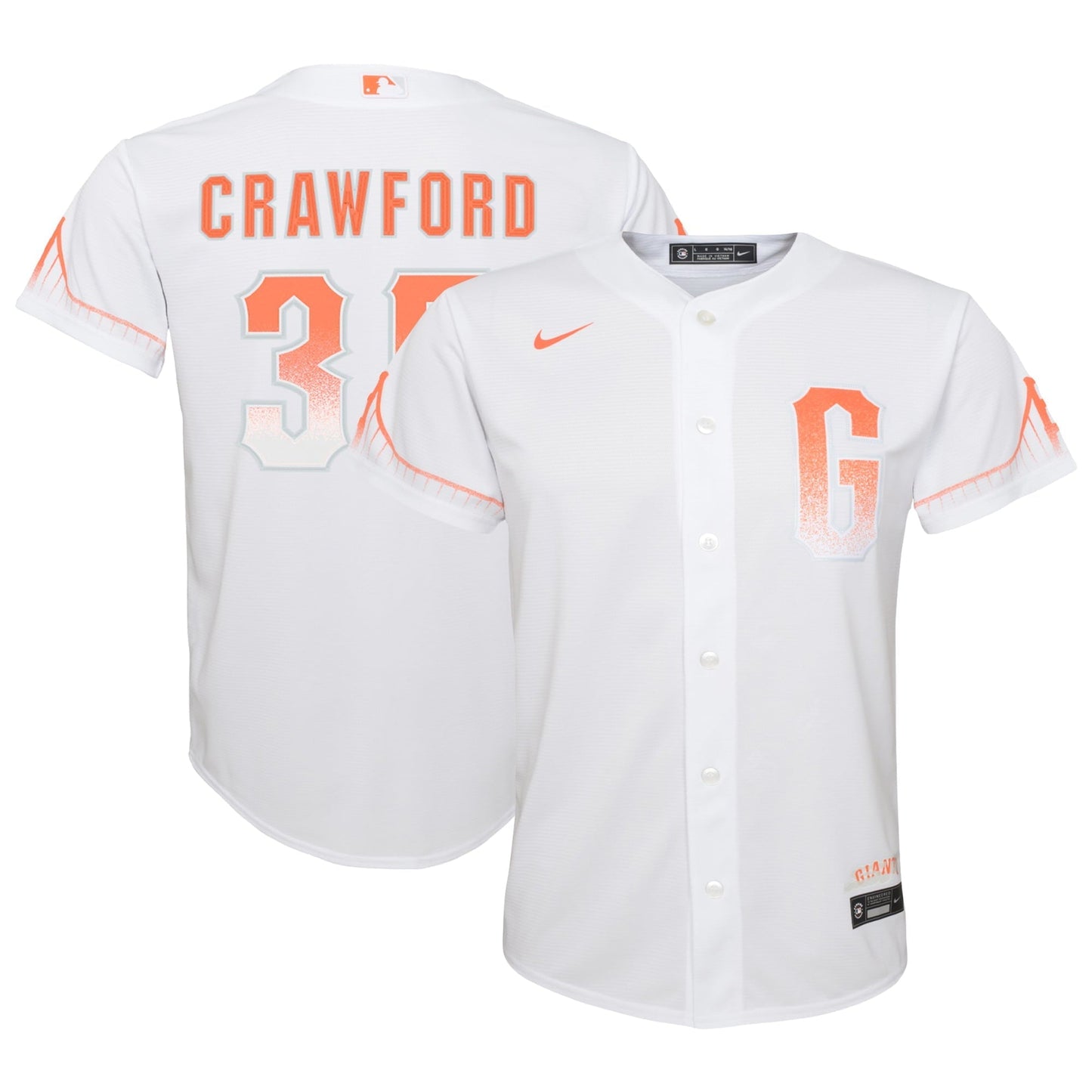 Youth Nike Brandon Crawford White San Francisco Giants City Connect Replica Player Jersey