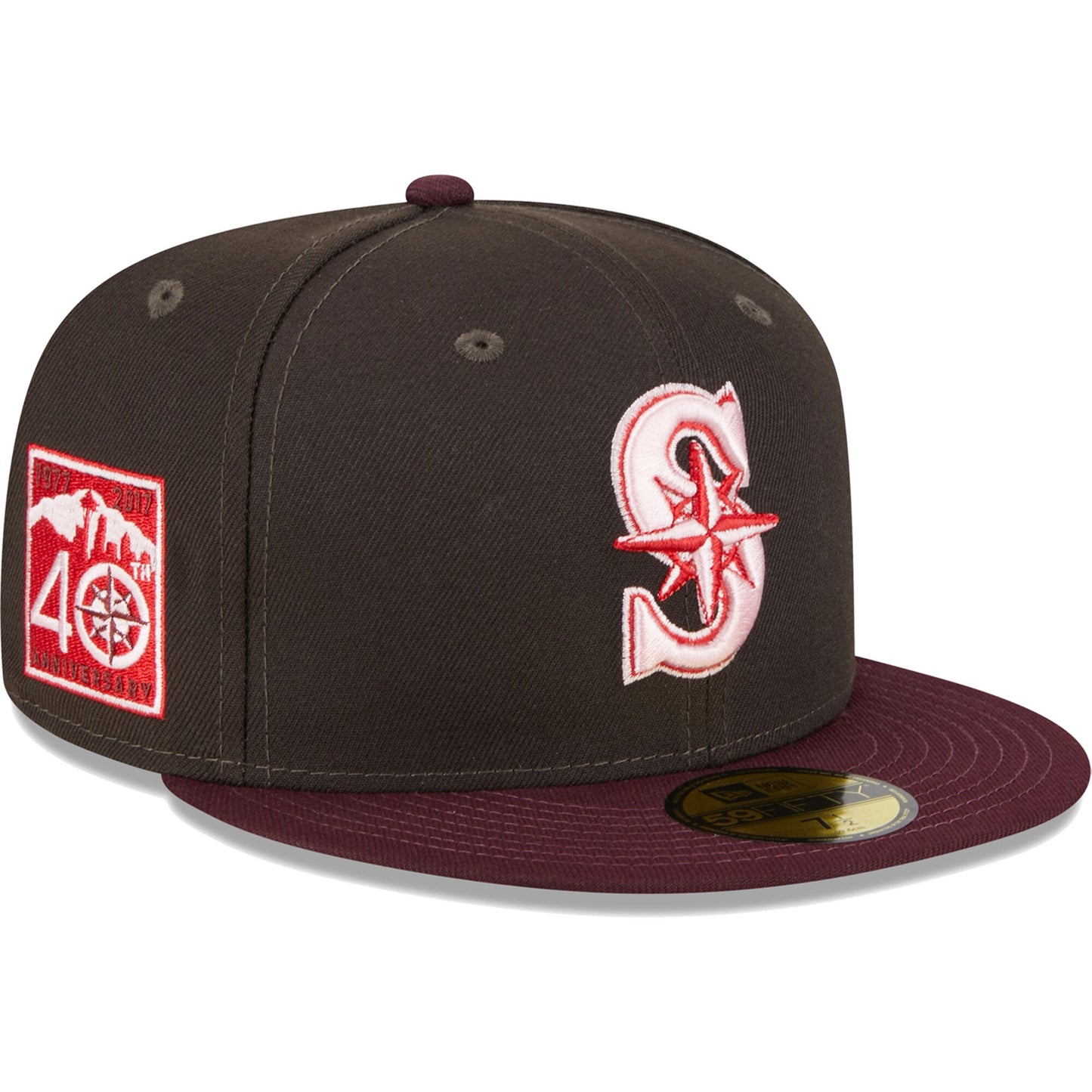 Seattle Mariners New Era Chocolate Strawberry 59FIFTY Fitted Hat - Brown/Maroon
