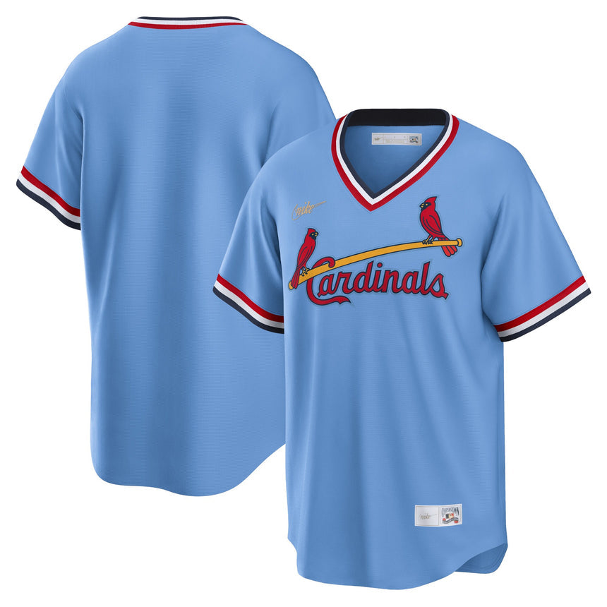 Men's St. Louis Cardinals Light Blue Road Cooperstown Collection Team Jersey