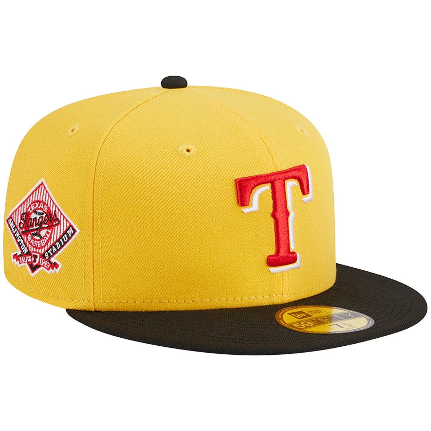Texas Rangers New Era Grilled 59FIFTY Fitted Hat - Yellow/Black