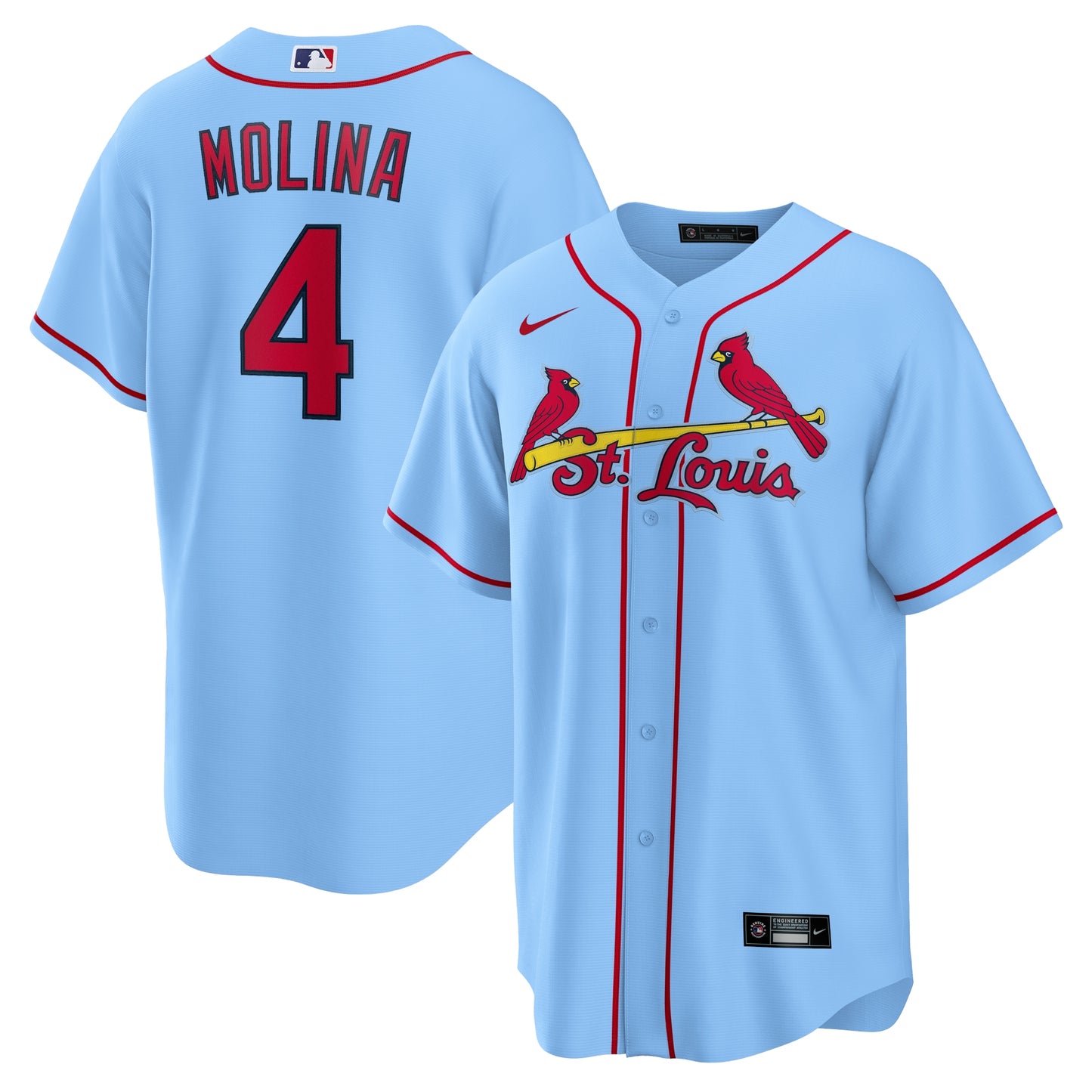 Yadier Molina St. Louis Cardinals Nike Alternate Replica Player Name Jersey - Light Blue