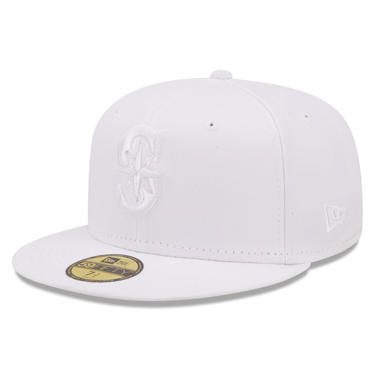 Seattle Mariners New Era White on White 59FIFTY Fitted Hat