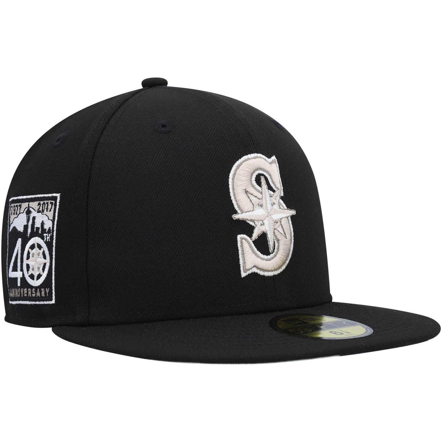 Seattle Mariners New Era Chrome Camo Undervisor 59FIFTY Fitted Hat - Black