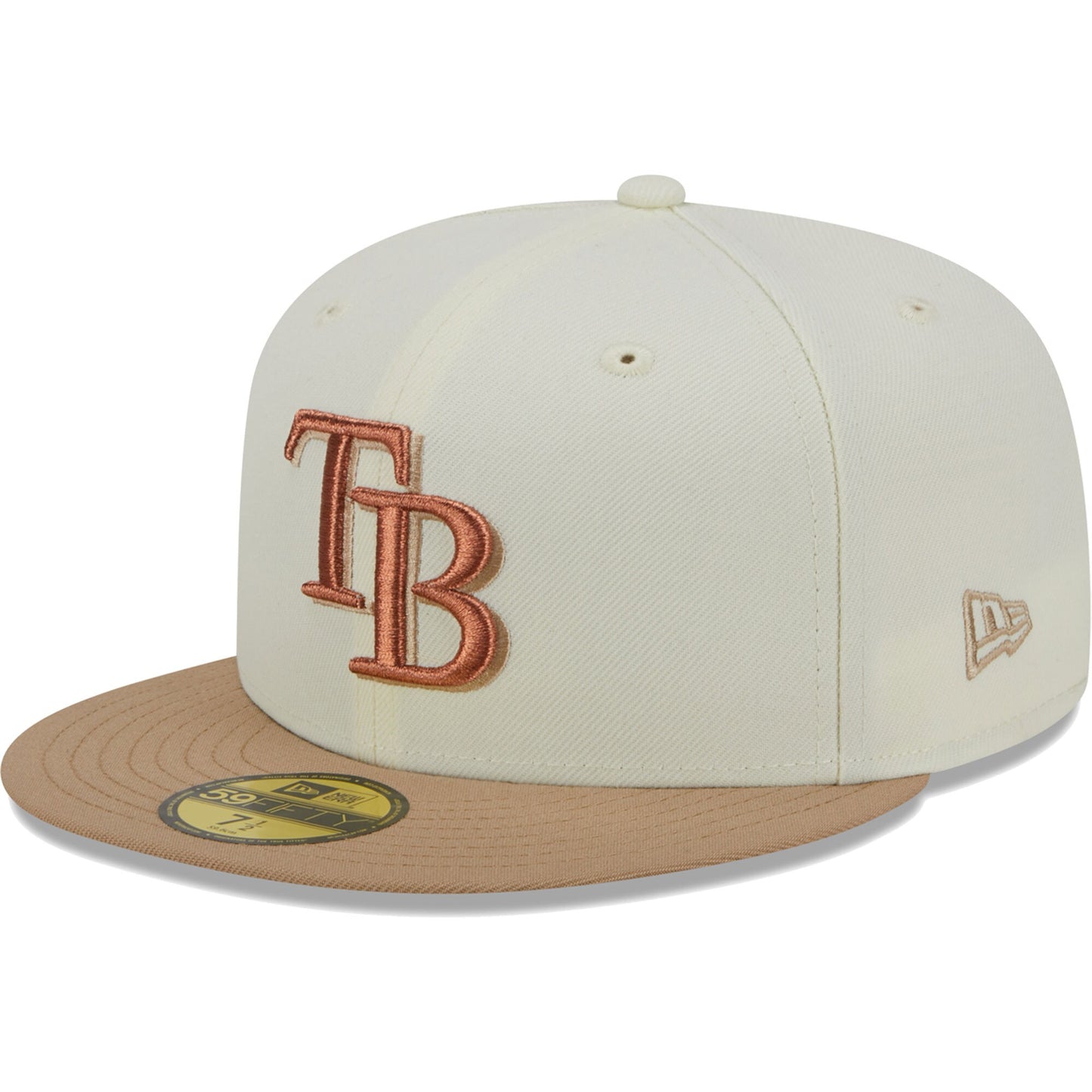 Tampa Bay Rays New Era Chrome Camel Rust Undervisor 59FIFTY Fitted Hat - Cream