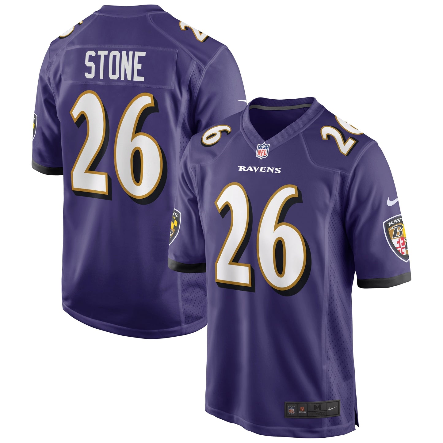 Men's Nike Geno Stone Purple Baltimore Ravens Game Jersey