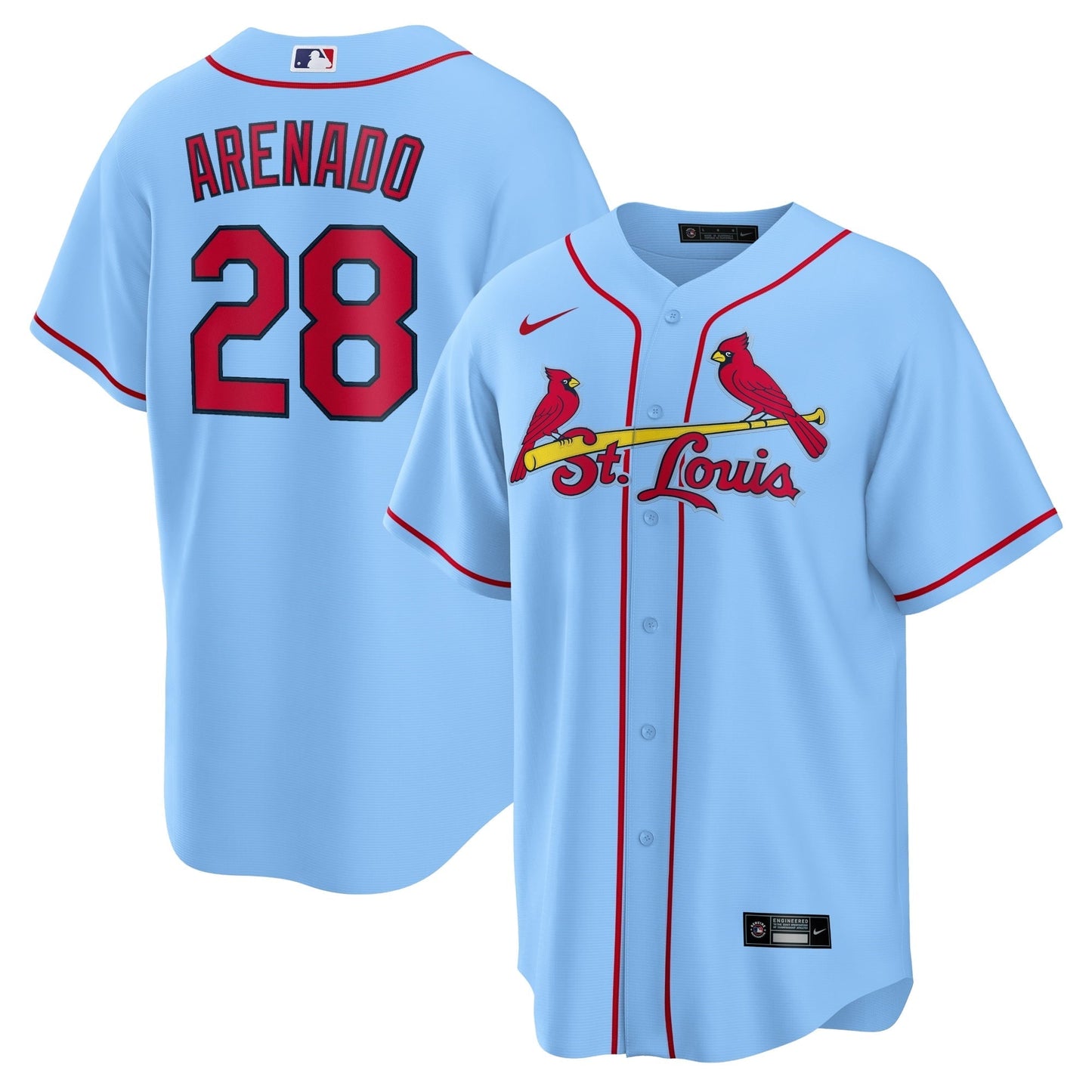Men's Nike Nolan Arenado Light Blue St. Louis Cardinals Alternate Official Replica Player Jersey