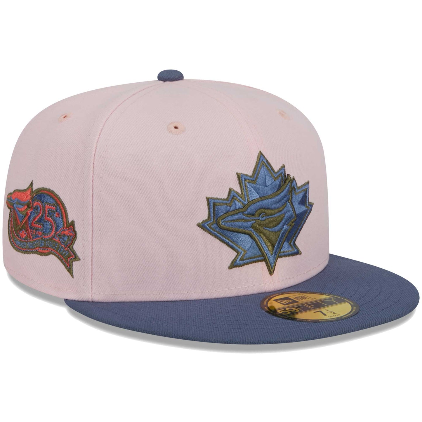 Toronto Blue Jays New Era Olive Undervisor 59FIFTY Fitted Hat - Pink/Blue