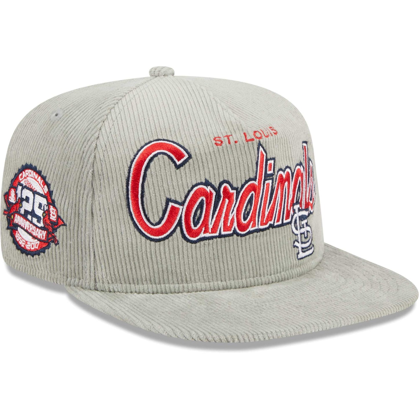 St. Louis Cardinals New Era Corduroy Golfer Adjustable Hat - Gray