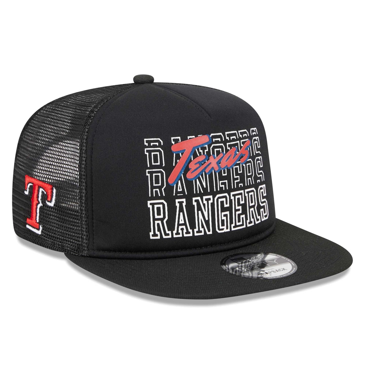 Texas Rangers New Era Street Team A-Frame Trucker 9FIFTY Snapback Hat - Black